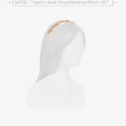 David Charles Hair Accessories*Girls Pink & Diamanté Leaves Hairband