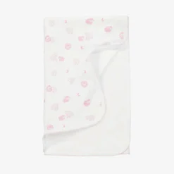Kissy Kissy Blankets & Shawls*Girls Pink & White Baby Sheep Blanket (73cm)