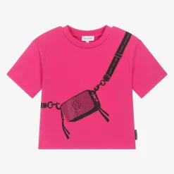 MARC JACOBS Tops*Girls Pink Bag Print Cotton T-Shirt