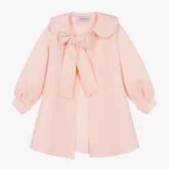 Mama Luma Coats & Jackets*Girls Pink Bow Coat