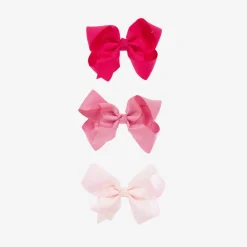 Milledeux Hair Accessories*Girls Pink Bow Hairclips (3 Pack)
