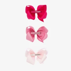 Milledeux Hair Accessories*Girls Pink Bow Hairclips (3 Pack)