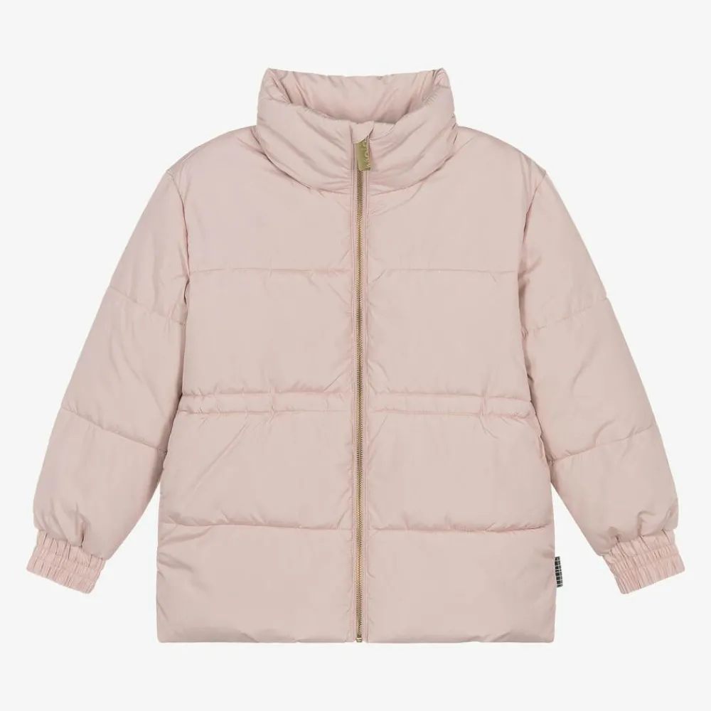 Molo Coats & Jackets*Girls Pink Butterfly Puffer Jacket