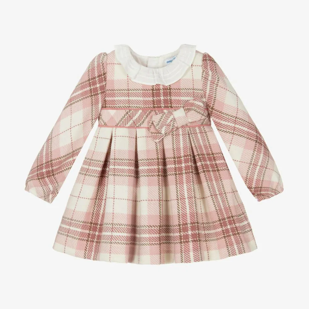 Mayoral Dresses*Girls Pink Check Dress