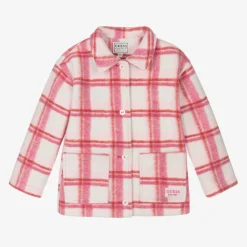 Guess Coats & Jackets*Girls Pink Check Jacket