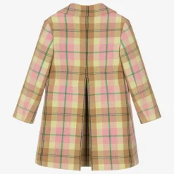Gucci Coats & Jackets*Girls Pink Check Wool Coat