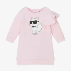 KARL LAGERFELD KIDS Dresses*Girls Pink Choupette Sweatshirt Dress