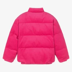Molo Coats & Jackets*Girls Pink Corduroy Puffer Jacket ShockingPink