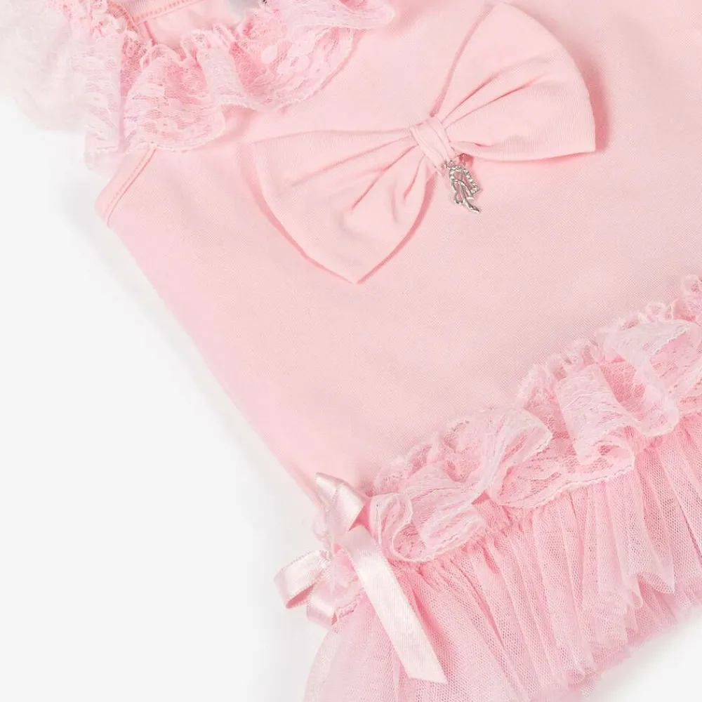 Beau KiD Outfit Sets|Outfit Sets*Girls Pink Cotton & Lace Leggings Set