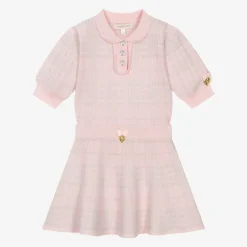 Angels Face Outfit Sets*Girls Pink Cotton & Lurex Check Skirt Set FairyPink
