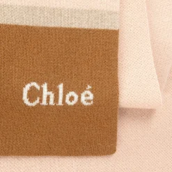 Chloé Scarves*Girls Pink Cotton & Wool Knit Scarf