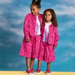 Joyday Coats & Jackets*Girls Pink Cotton Animal Print Jacket