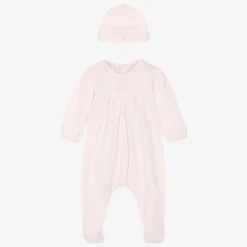 Emile et Rose Babysuits*Girls Pink Cotton Babygrow & Hat Set