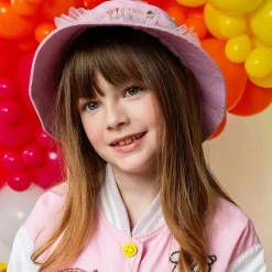 Tutu du Monde Hats*Girls Pink Cotton Canvas Rainbow Bucket Hat