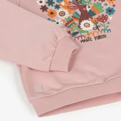 Boboli Tops*Girls Pink Cotton Collared Sweatshirt