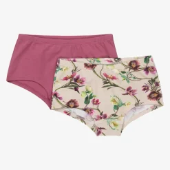 Molo Underwear*Girls Pink Cotton Floral Knickers (2 Pack)