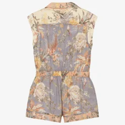 Zimmermann Shorts*Girls Pink Cotton Floral Playsuit Spliced