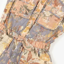 Zimmermann Shorts*Girls Pink Cotton Floral Playsuit Spliced