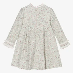Foque Dresses*Girls Pink Cotton Floral Dress