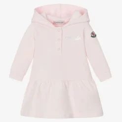 Moncler Enfant Dresses*Girls Pink Cotton Hooded Dress