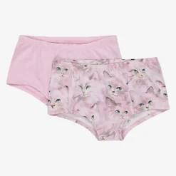 Molo Underwear*Girls Pink Cotton Kitten Knickers (2 Pack)