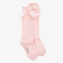 Carlomagno Socks*Girls Pink Cotton Knee Length Socks