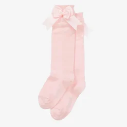 Carlomagno Socks*Girls Pink Cotton Knee Length Socks