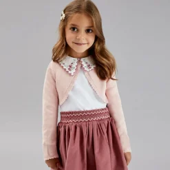 Beatrice amp; George Tops*Girls Pink Cotton Knit Bolero Cardigan