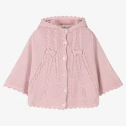 Sarah Louise Coats & Jackets|Coats & Jackets*Girls Pink Cotton Knit Cape