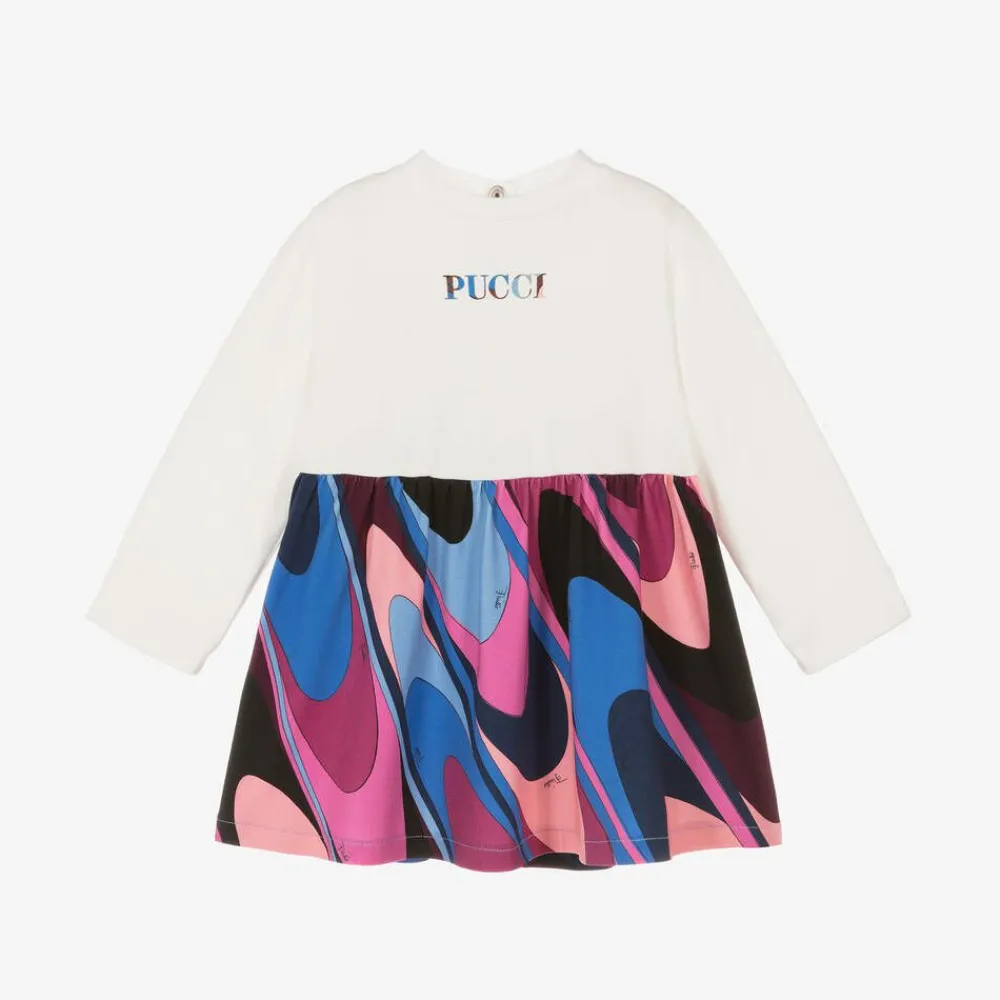 PUCCI Dresses*Girls Pink Cotton Onde Dress