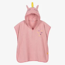 Playshoes Towels & Robes*Girls Pink Cotton Poncho Towel