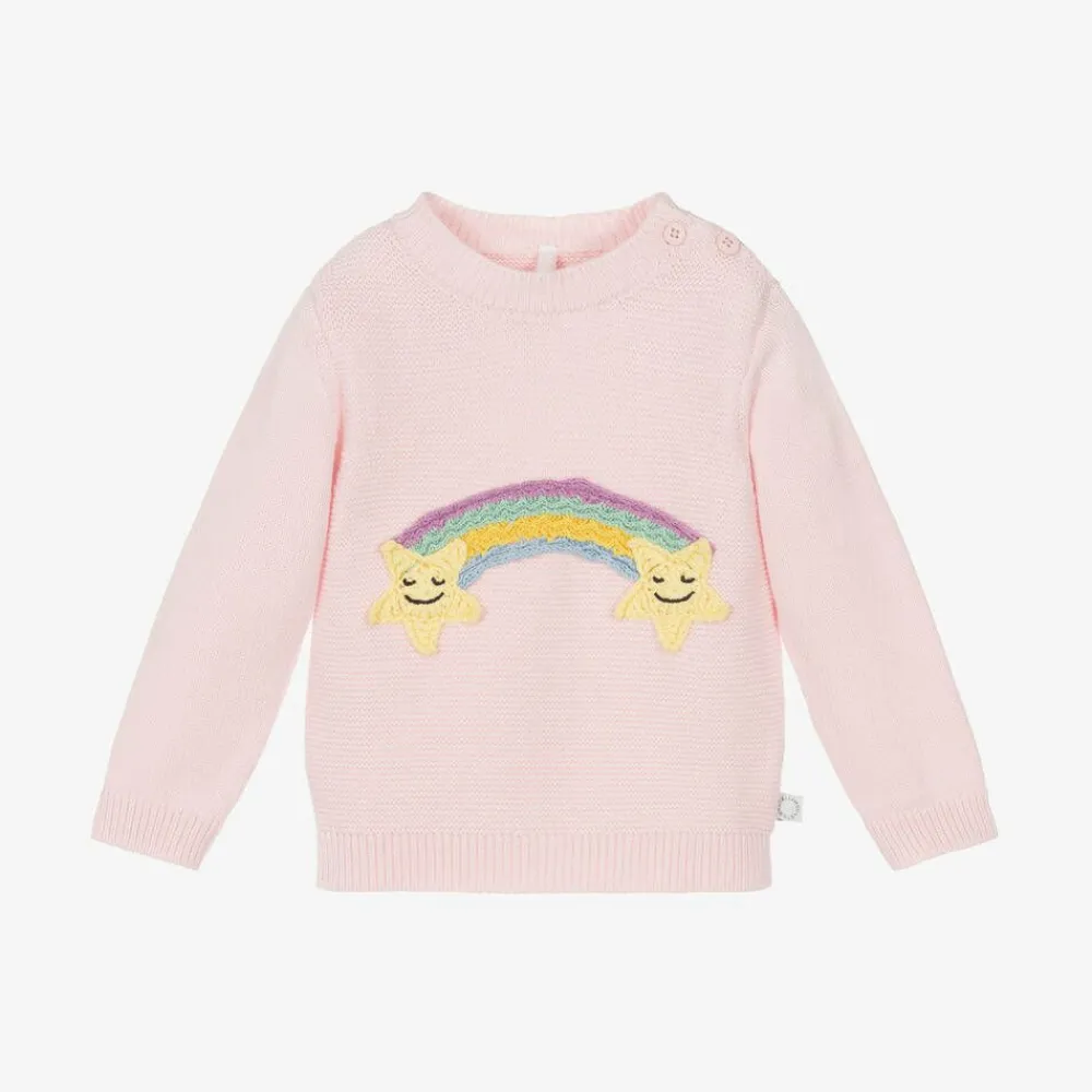 Stella McCartney Kids Tops|Gifts*Girls Pink Cotton Rainbow Sweater