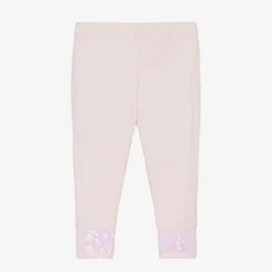 Billieblush Leggings*Girls Pink Cotton Sequin Hem Leggings