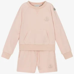 Moncler Enfant Tracksuits*Girls Pink Cotton Short Tracksuit