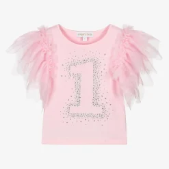 Angels Face Gifts|Tops*Girls Pink Cotton 1st Birthday T-Shirt Fairypink