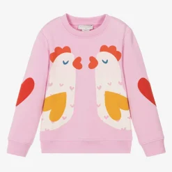 Stella McCartney Kids Tops*Girls Pink Cotton Sweatshirt