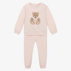 Patachou Tracksuits*Girls Pink Cotton Teddy Bear Tracksuit