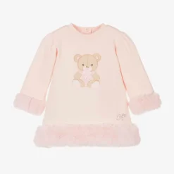 A Dee Dresses*Girls Pink Cotton Teddy Bear Dress