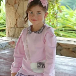 Balloon Chic Tops*Girls Pink Cotton Teddy Bag Top