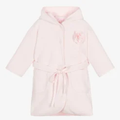 Sofija Towels & Robes|Towels & Robes*Girls Pink Cotton Towelling Bathrobe