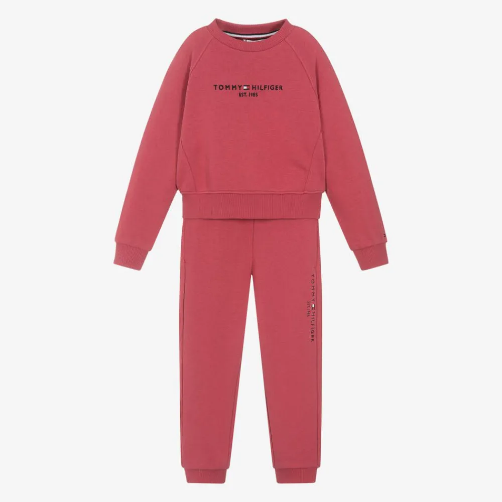 Tommy Hilfiger Tracksuits*Girls Pink Cotton Tracksuit