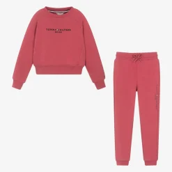 Tommy Hilfiger Tracksuits*Girls Pink Cotton Tracksuit