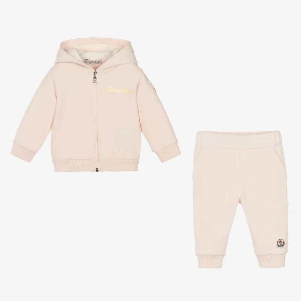 Moncler Enfant Tracksuits*Girls Pink Cotton Tracksuit