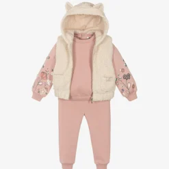 Mayoral Tracksuits*Girls Pink Cotton Tracksuit Set