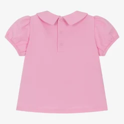 Moschino Baby Tops*Girls Pink Cotton T-Shirt