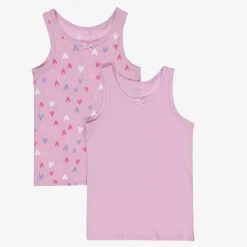NAME IT Underwear*Girls Pink Cotton Vests (2 Pack)