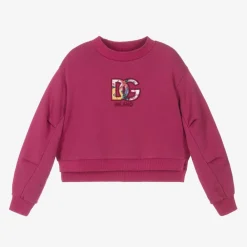 Dolce amp; Gabbana Tops*Girls Pink DG Cotton Sweatshirt