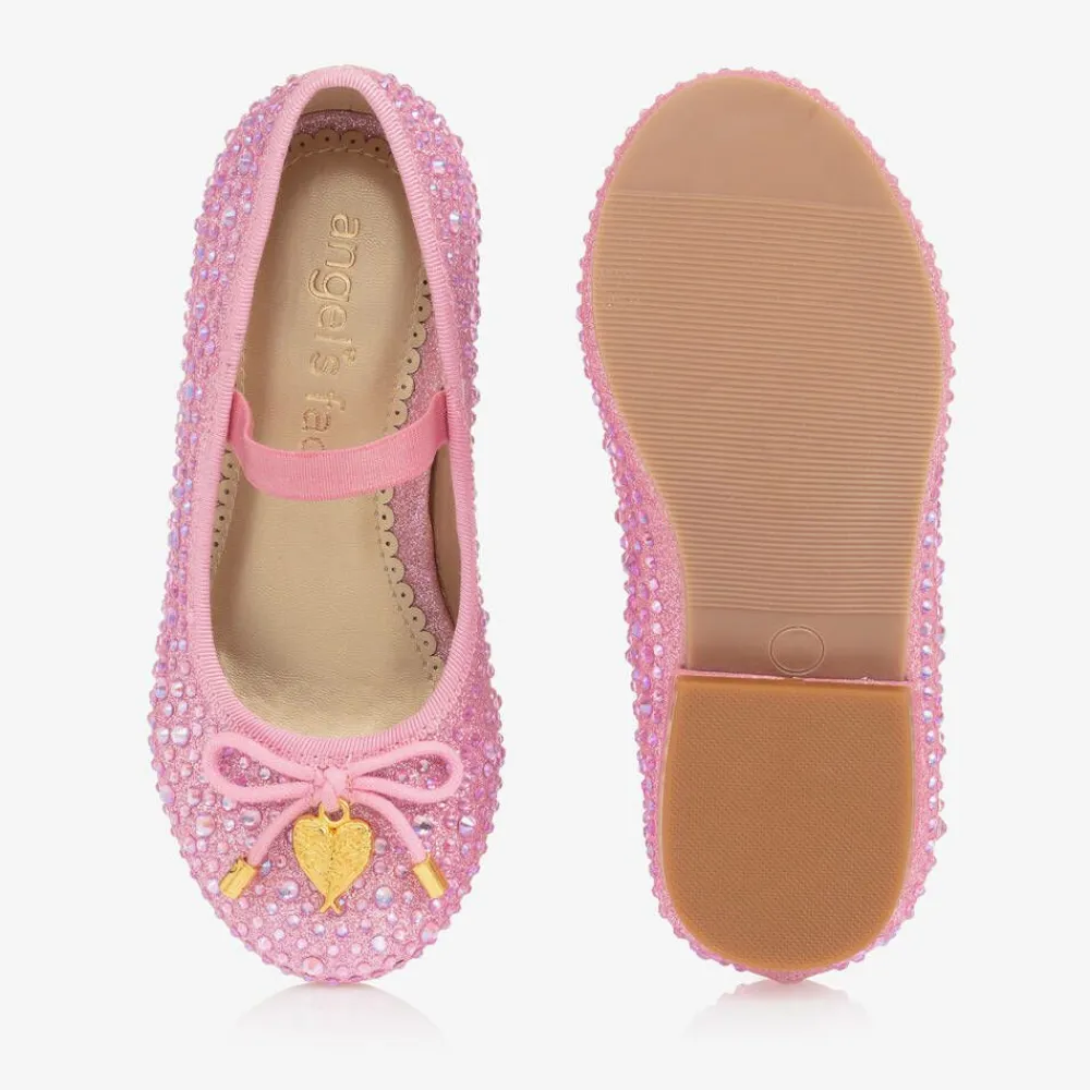 Angels Face Pumps & Ballerinas|Pumps & Ballerinas*Girls Diamanté Ballerina Shoes Pink
