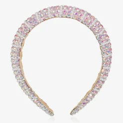 David Charles Hair Accessories*Girls Pink Diamanté Padded Hairband