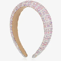 David Charles Hair Accessories*Girls Pink Diamanté Padded Hairband
